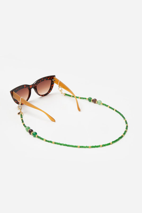 la coque française Bijoux Chaine De Lunette Iris Vert 72 cm