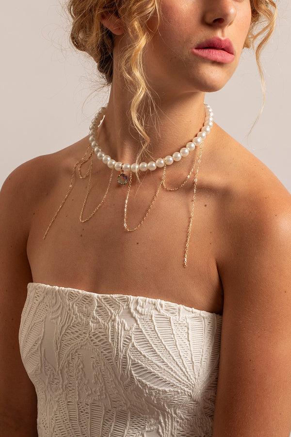 La Coque Française Bijoux Collier Athena Blanc 40 Cm