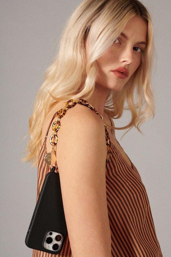 La Coque Française Chaine Courte Cassy Marron 40 Cm