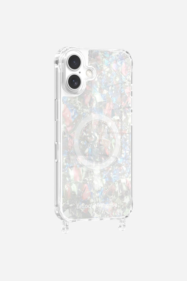 La Coque Française Coque Anneaux Coquillage Magsafe Bride Beige IPhone 16 Pro