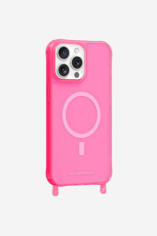 La Coque Française Coque Anneaux Fluo Magsafe Teen Spirit Rose IPhone 16 Pro