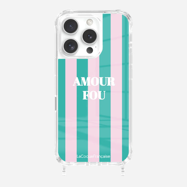La Coque Française Coque Anneaux Imprimee Amour Fou Rose IPhone 16 Pro