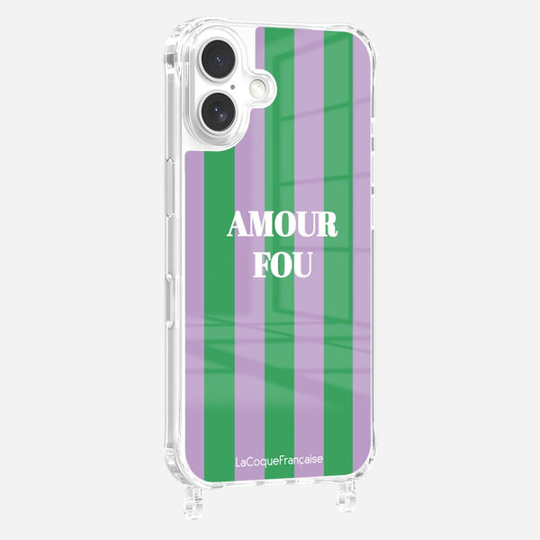 La Coque Française Coque Anneaux Imprimee Amour Fou Violet IPhone 16 Pro