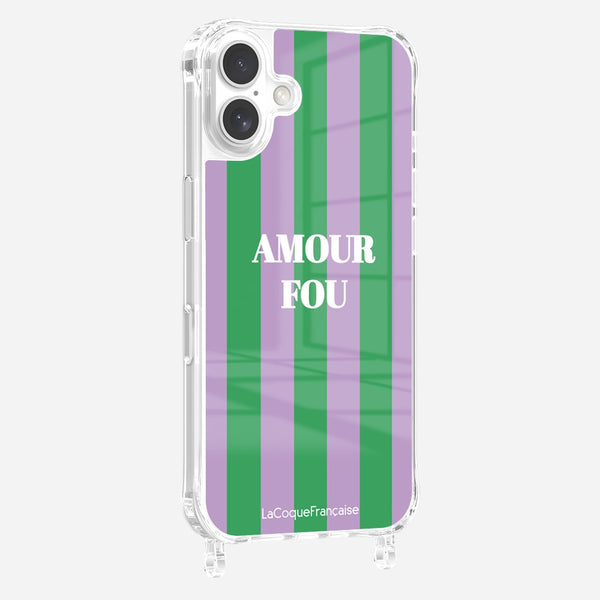 La Coque Française Coque Anneaux Imprimee Amour Fou Violet IPhone 16 Pro