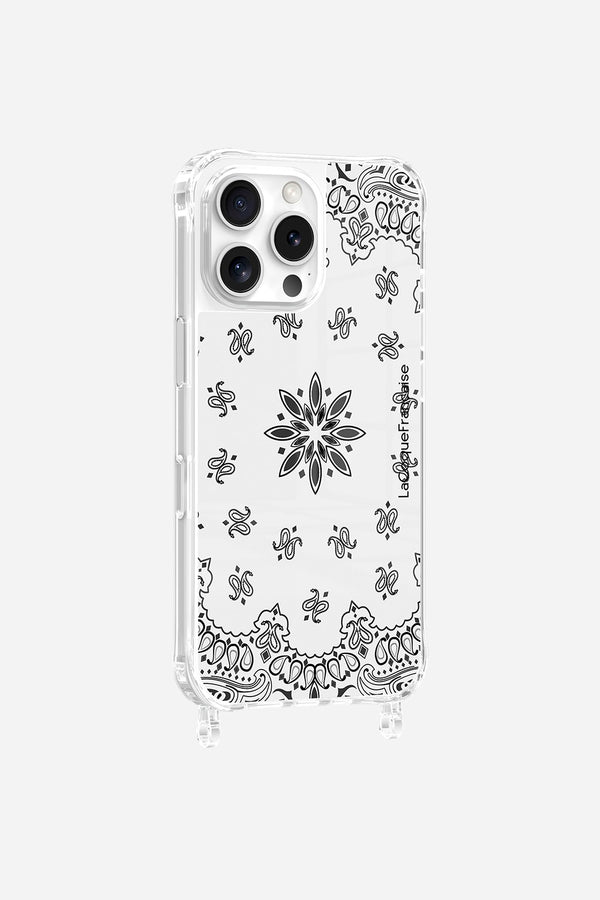 La Coque Française Coque Anneaux Imprimee Bandana Blanc IPhone 16 Pro