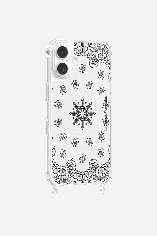 La Coque Française Coque Anneaux Imprimee Bandana Blanc IPhone 16 Pro