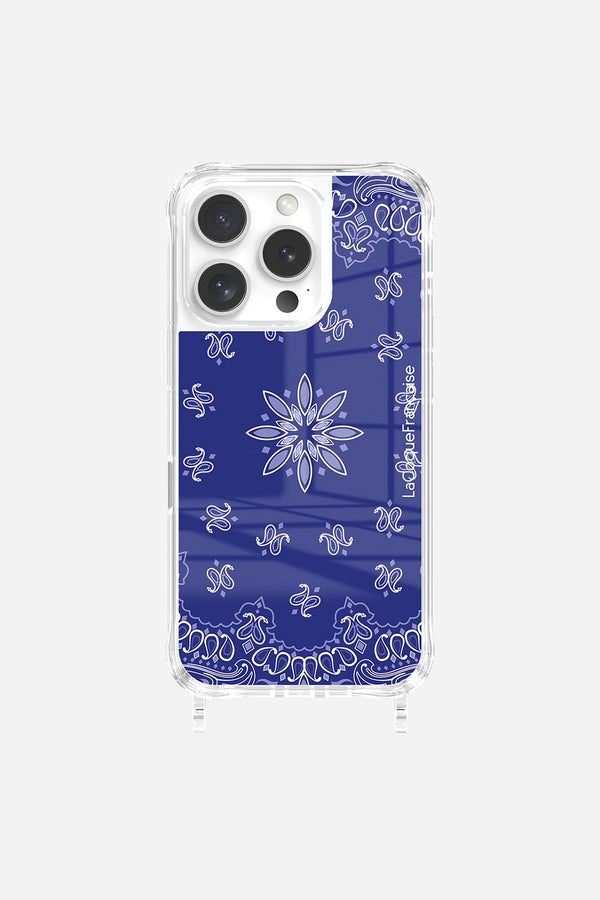 La Coque Française Coque Anneaux Imprimee Bandana Bleu IPhone 16 Pro