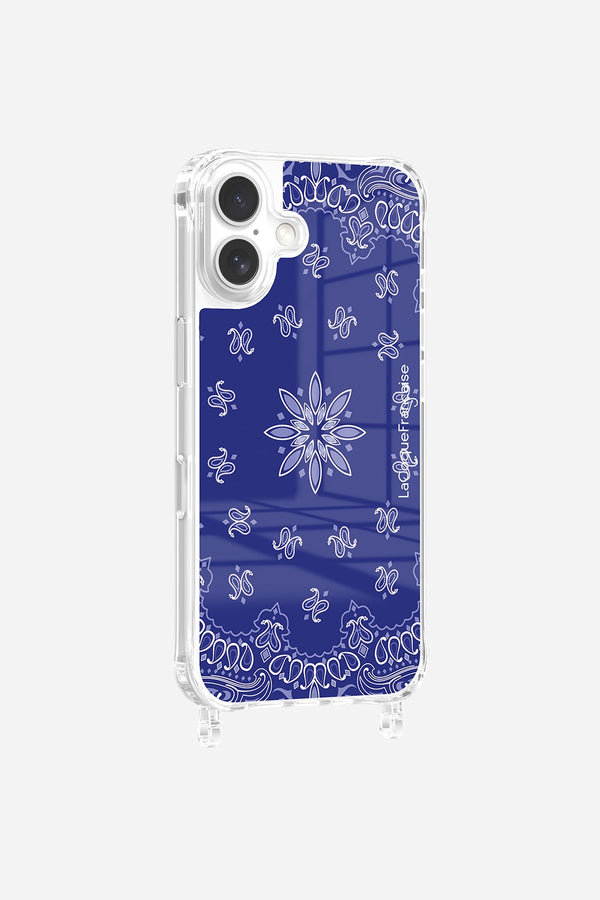 La Coque Française Coque Anneaux Imprimee Bandana Bleu IPhone 16 Pro
