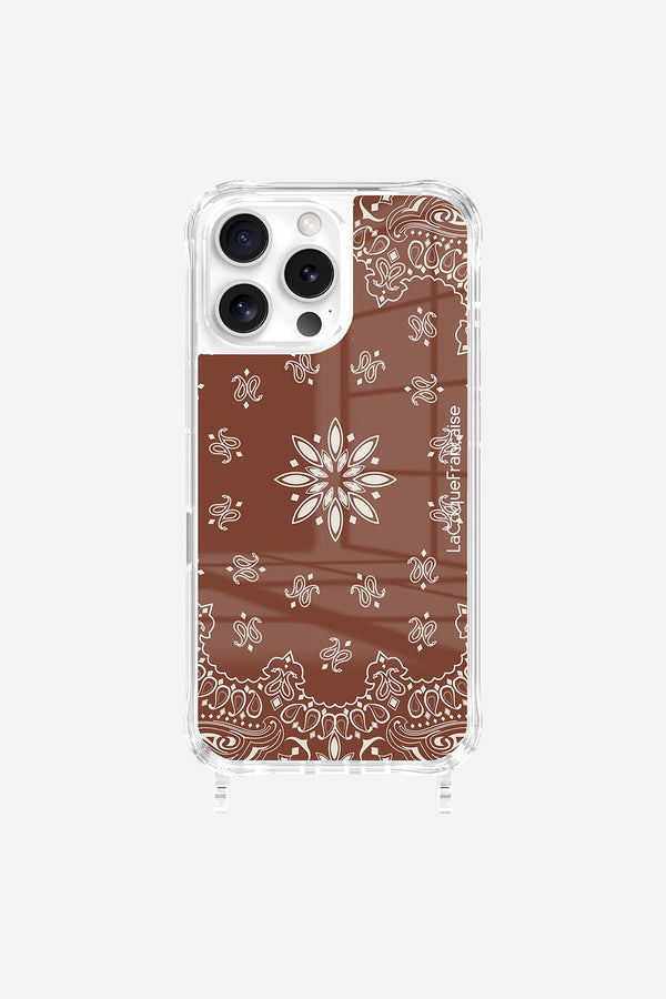 La Coque Française Coque Anneaux Imprimee Bandana Brun IPhone 16 Pro