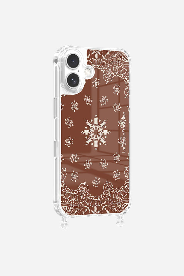 La Coque Française Coque Anneaux Imprimee Bandana Brun IPhone 16 Pro