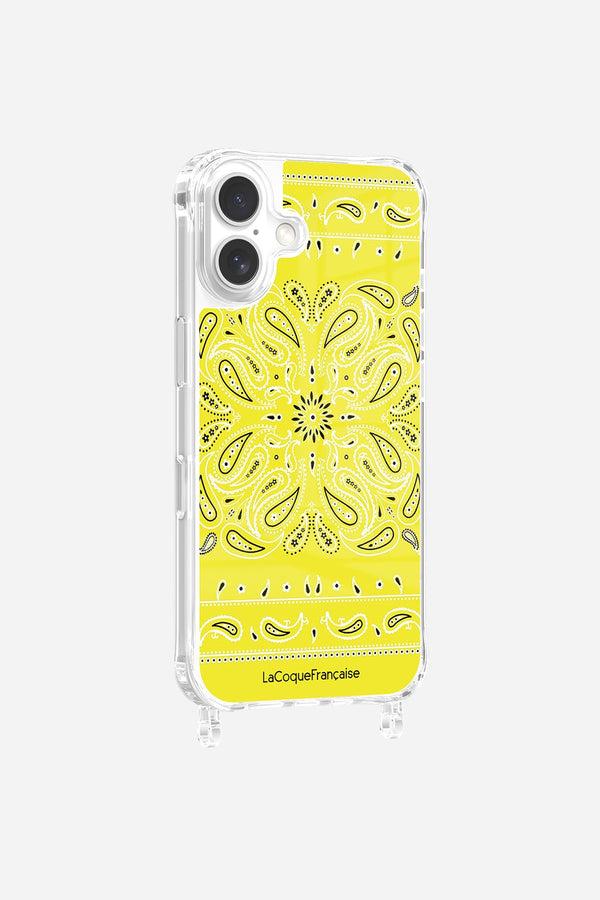 La Coque Française Coque Anneaux Imprimee Bandana Jaune Fluo IPhone 16 Pro