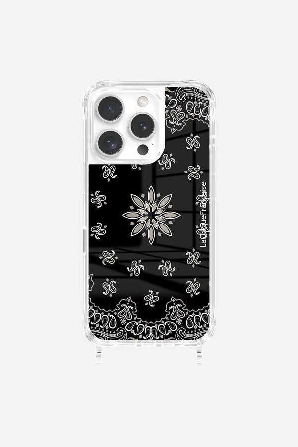 La Coque Française Coque Anneaux Imprimee Bandana Noir IPhone 16 Pro