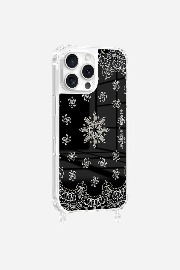 La Coque Française Coque Anneaux Imprimee Bandana Noir IPhone 16 Pro