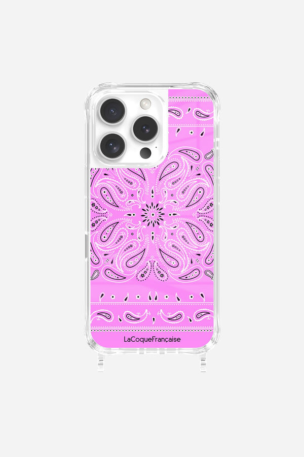 La Coque Française Coque Anneaux Imprimee Bandana Rose IPhone 16 Pro