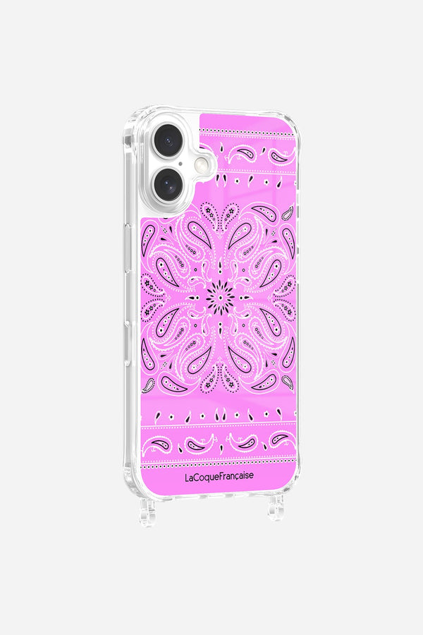 La Coque Française Coque Anneaux Imprimee Bandana Rose IPhone 16 Pro