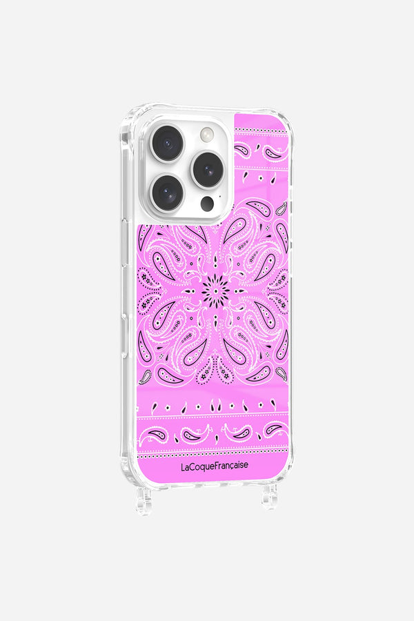 la coque française Coque Anneaux Imprimee Bandana Rose iPhone 16 Pro