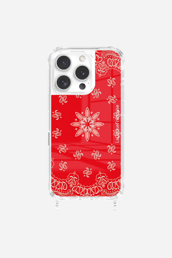 La Coque Française Coque Anneaux Imprimee Bandana Rouge IPhone 16 Pro
