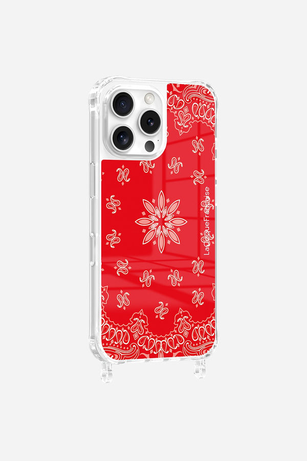 La Coque Française Coque Anneaux Imprimee Bandana Rouge IPhone 16 Pro