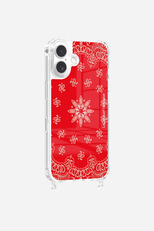 La Coque Française Coque Anneaux Imprimee Bandana Rouge IPhone 16 Pro