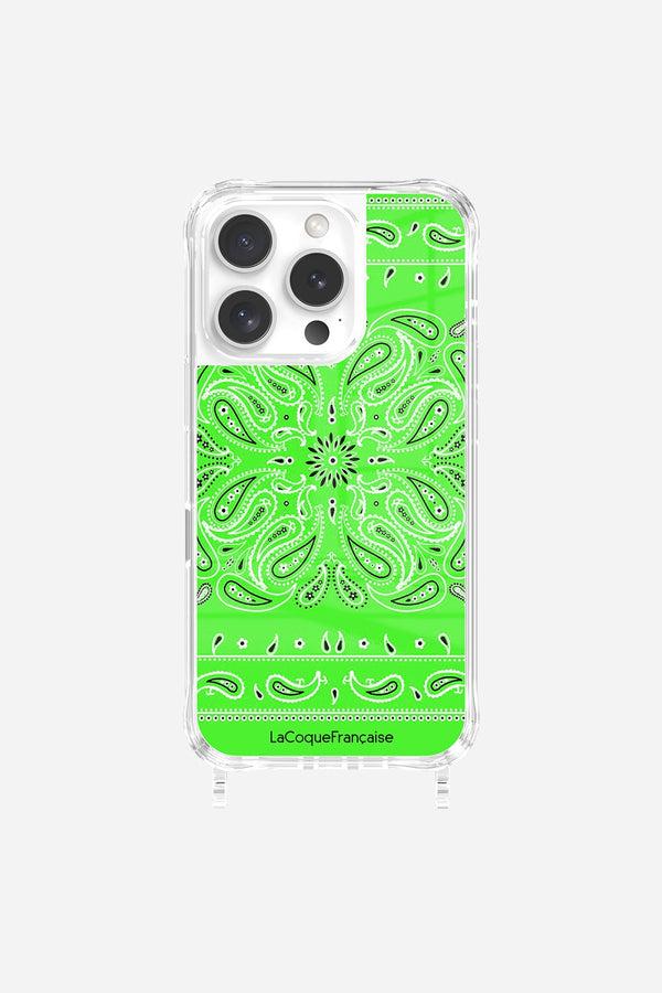 La Coque Française Coque Anneaux Imprimee Bandana Vert Fluo IPhone 16 Pro