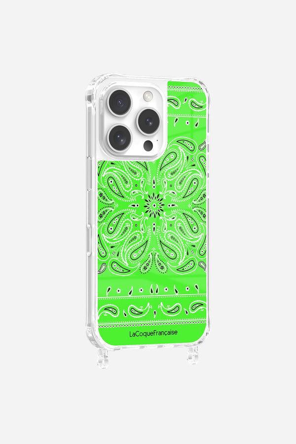la coque française Coque Anneaux Imprimee Bandana Vert Fluo iPhone 16 Pro
