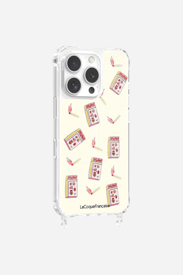 la coque française Coque Anneaux Imprimee Boite Allumette & Allumette iPhone 16 Pro