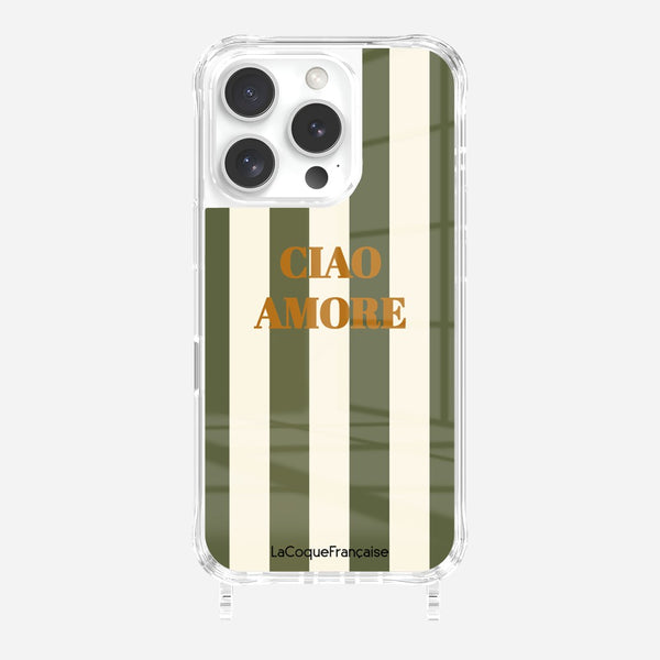 La Coque Française Coque Anneaux Imprimee Ciao Amore Kaki IPhone 16 Pro