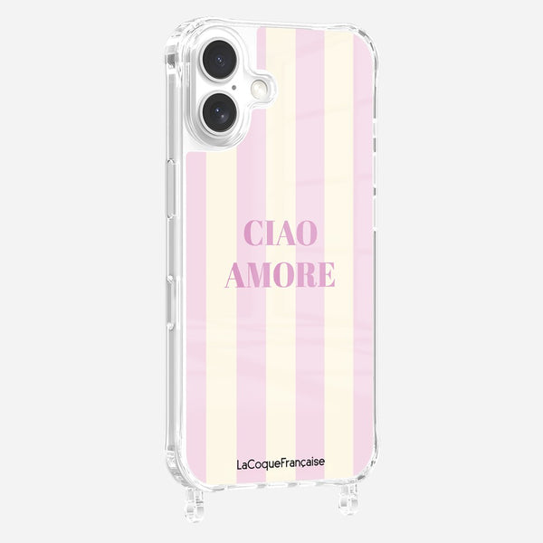 La Coque Française Coque Anneaux Imprimee Ciao Amore Rose IPhone 16 Pro