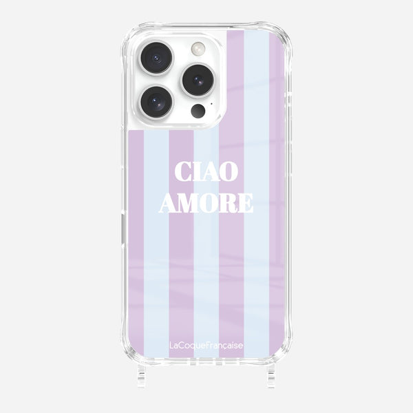 La Coque Française Coque Anneaux Imprimee Ciao Amore Violet IPhone 16 Pro