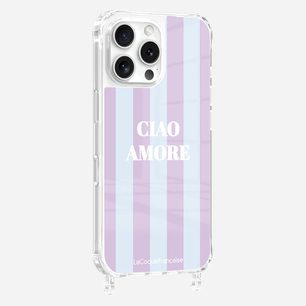 La Coque Française Coque Anneaux Imprimee Ciao Amore Violet IPhone 16 Pro