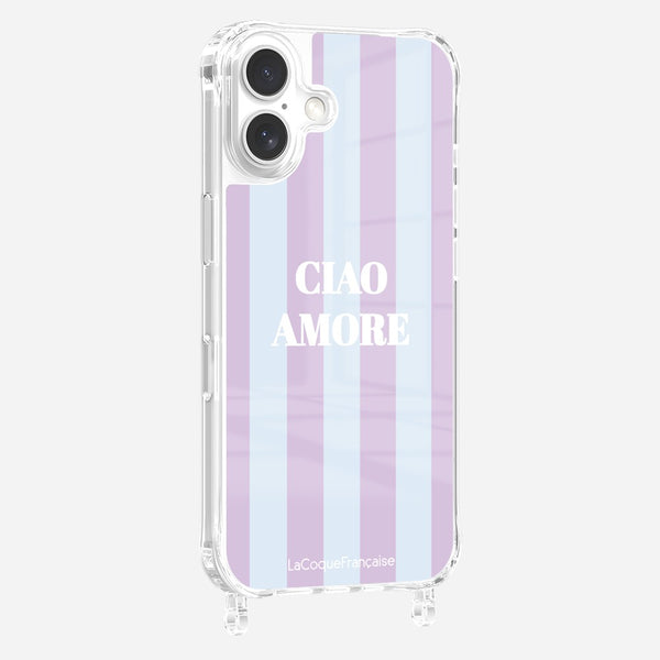 La Coque Française Coque Anneaux Imprimee Ciao Amore Violet IPhone 16 Pro