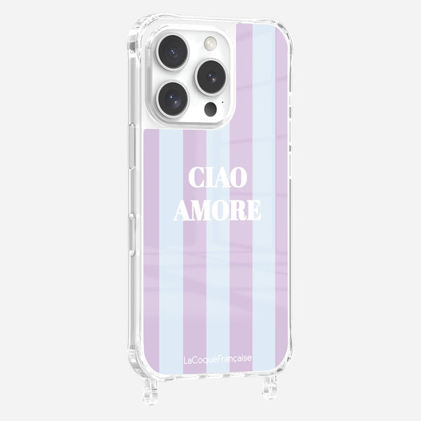 la coque française Coque Anneaux Imprimee Ciao Amore Violet iPhone 16 Pro