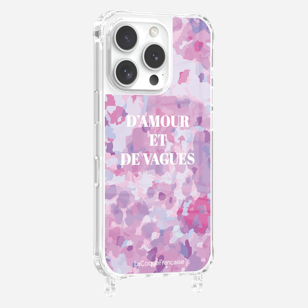 la coque française Coque Anneaux Imprimee D'amour Et De Vagues Parme iPhone 16 Pro