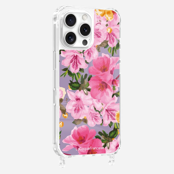 La Coque Française Coque Anneaux Imprimee Fleuri Rose IPhone 16 Pro