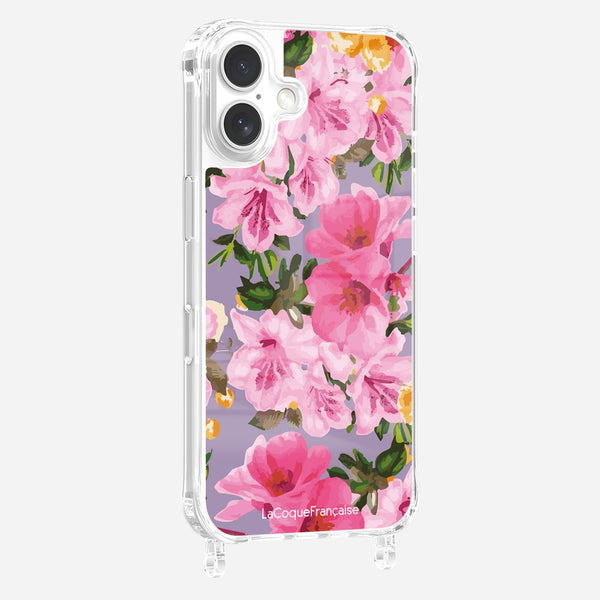 La Coque Française Coque Anneaux Imprimee Fleuri Rose IPhone 16 Pro
