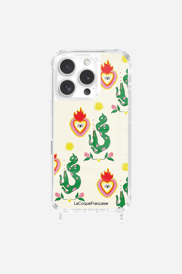 La Coque Française Coque Anneaux Imprimee Fleurs Et Crocodiles IPhone 16 Pro