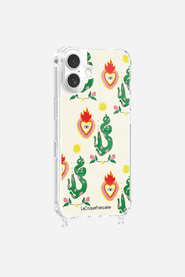 La Coque Française Coque Anneaux Imprimee Fleurs Et Crocodiles IPhone 16 Pro
