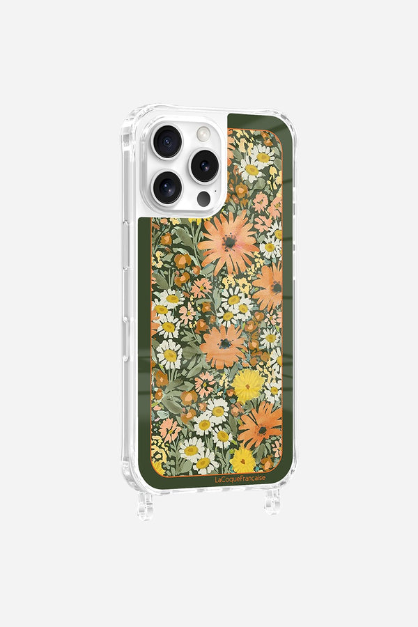 La Coque Française Coque Anneaux Imprimee Foulard Fleurs Oranges IPhone 16 Pro