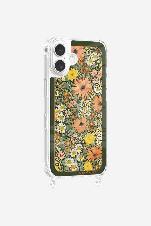 La Coque Française Coque Anneaux Imprimee Foulard Fleurs Oranges IPhone 16 Pro