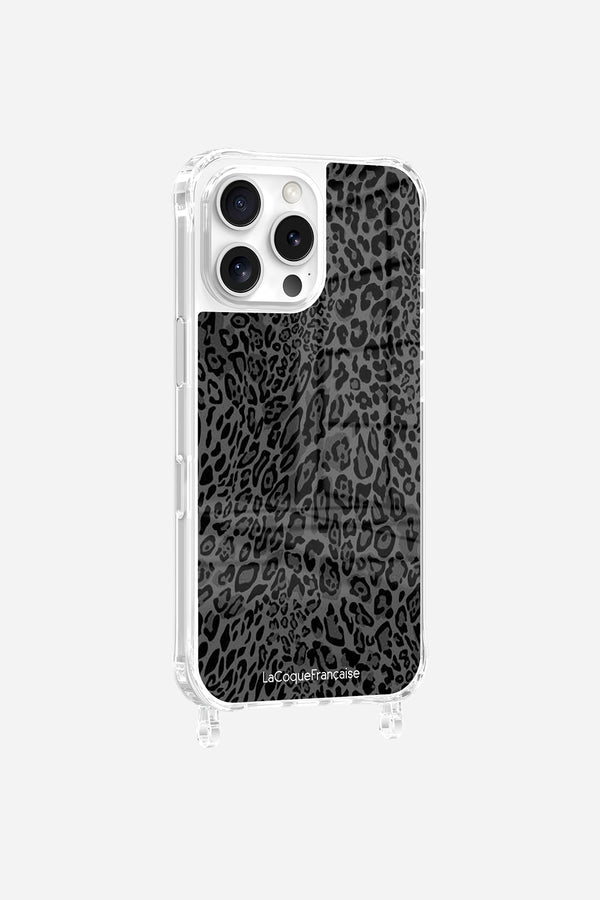 La Coque Française Coque Anneaux Imprimee Leopard Gris IPhone 16 Pro