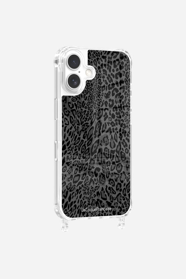 La Coque Française Coque Anneaux Imprimee Leopard Gris IPhone 16 Pro