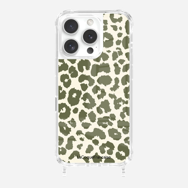 La Coque Française Coque Anneaux Imprimee Leopard Kaki IPhone 16 Pro