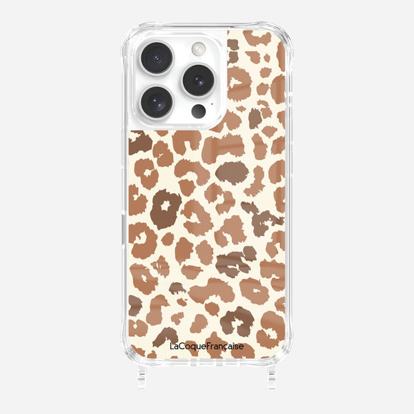 La Coque Française Coque Anneaux Imprimee Leopard Marron IPhone 16 Pro