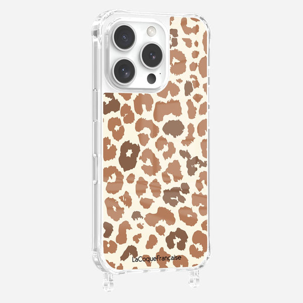 la coque française Coque Anneaux Imprimee Leopard Marron iPhone 16 Pro