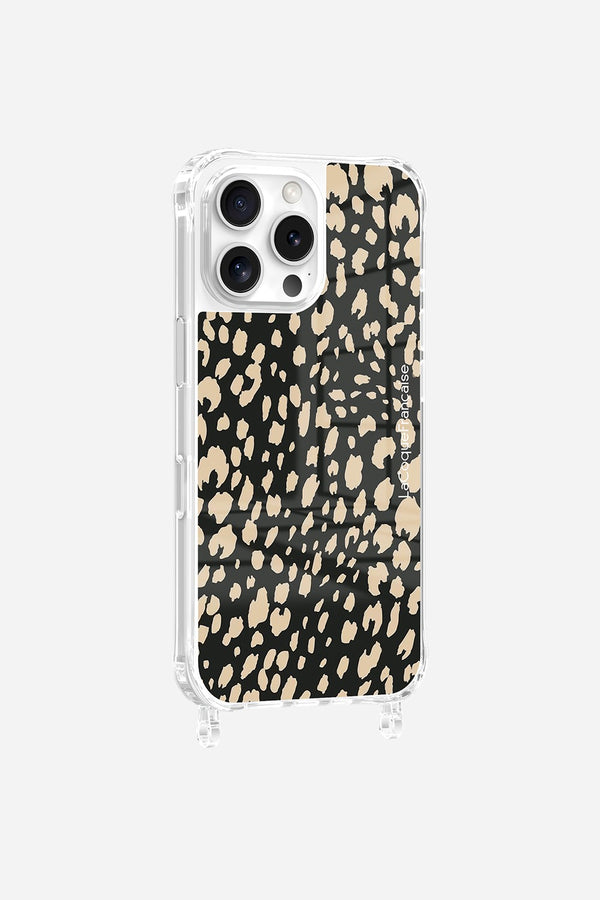 La Coque Française Coque Anneaux Imprimee Leopard Noir Et Beige IPhone 16 Pro