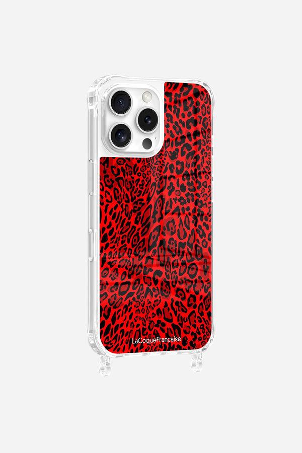 La Coque Française Coque Anneaux Imprimee Leopard Rouge IPhone 16 Pro