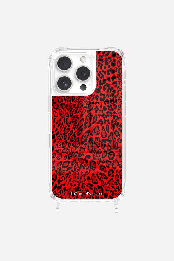 La Coque Française Coque Anneaux Imprimee Leopard Rouge IPhone 16 Pro