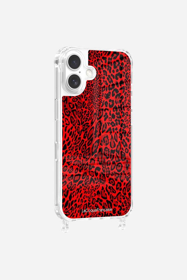 La Coque Française Coque Anneaux Imprimee Leopard Rouge IPhone 16 Pro