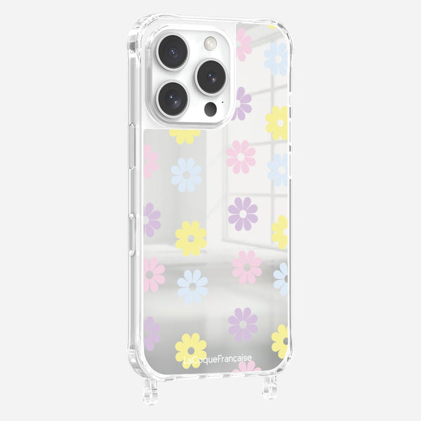 la coque française Coque Anneaux Imprimee Marguerite Pastel iPhone 16 Pro