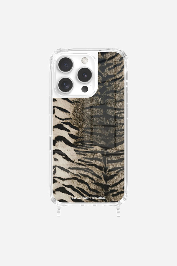 La Coque Française Coque Anneaux Imprimee Zebre Gris IPhone 16 Pro